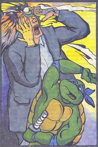 Черепашки-ниндзя против Длинного Старика, его помощников карликов и блестящих шаров — иллюстрация